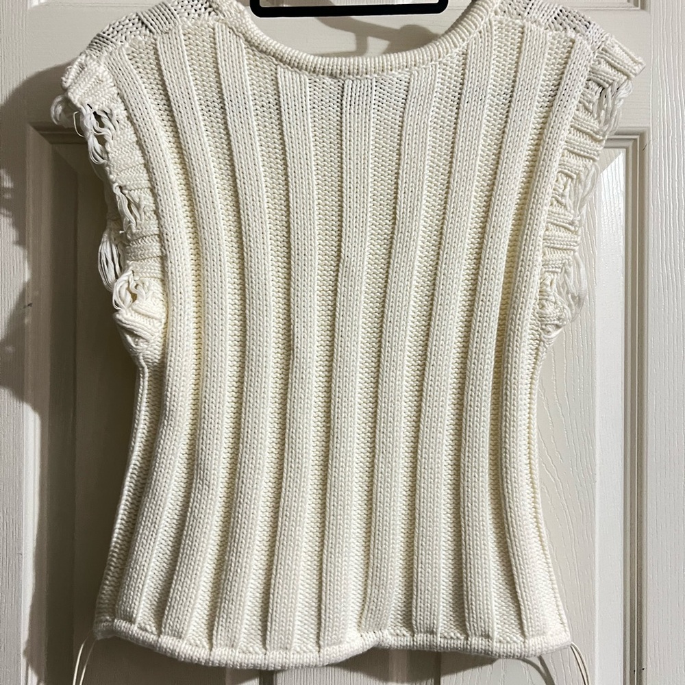 Zara Off-White Textured Knit Top